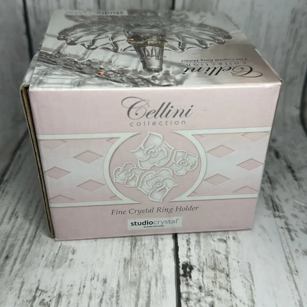 Cellini Collection Fine Crystal‎ Ring Holder Studio Crystal Godinger 2”